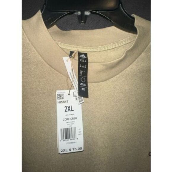 Adidas Men's Core Crew Golf Sweatshirt Size XXL Beige - Picture 2 of 5